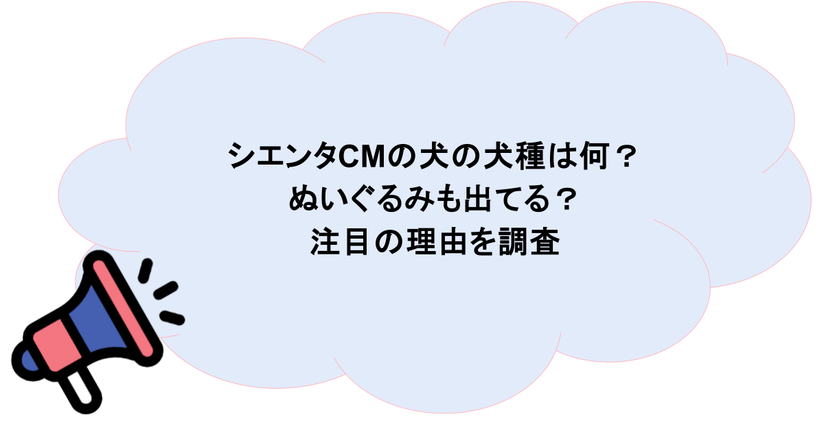 シエンタCMの犬の犬種は何?ぬいぐるみも出てる?注目の理由を調査